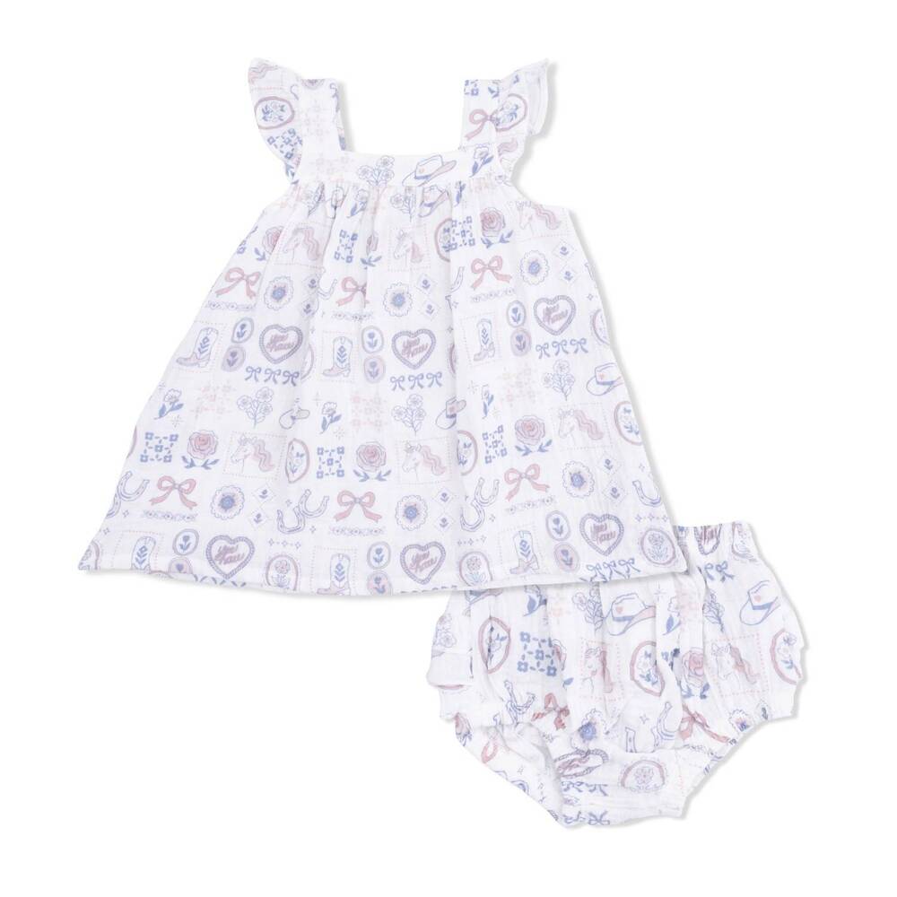 NEW ANGEL DEAR girls sundress & bloomers set in country western heirlooms